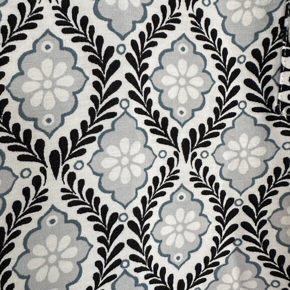 LOFT Women's SMALL Long Sleeve Blouse Split Neck Geometric Leaf Pattern Shirt - Picture 3 of 9